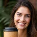 Ayse M. with reusable coffee mug